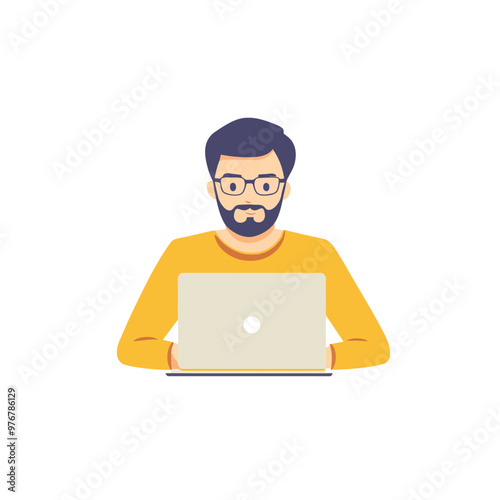 Man working on laptop