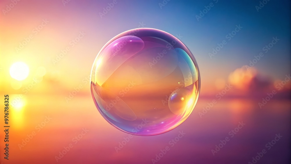 A solitary pink orb bobs gently in a sea of transparent calm, its gentle luminescence conjuring a sense
