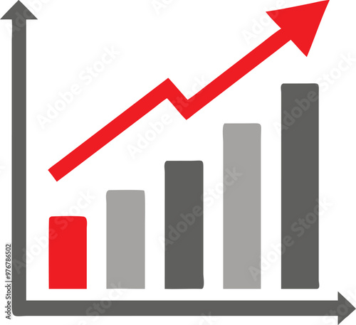 Bar Chart Vector Icon. Flat icon isolated on the white background. Editable EPS file. Vector illustration.