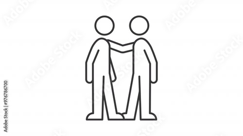 Wallpaper Mural Friend touch line animation. Friendship emotional support animated icon. Moving hand, touching. Mental wellbeing. Black illustration on white background. HD video with alpha channel. Motion graphic Torontodigital.ca