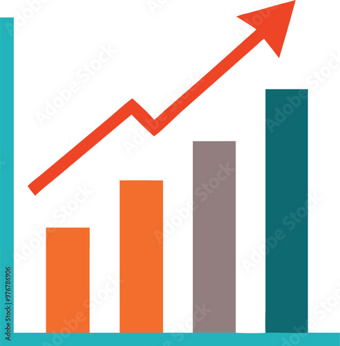 Bar Chart Vector Icon. Flat icon isolated on the white background. Editable EPS file. Vector illustration.