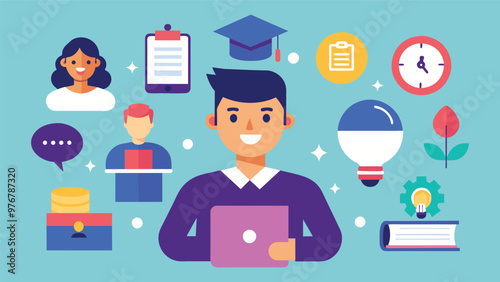 Educational and self development concept illustration