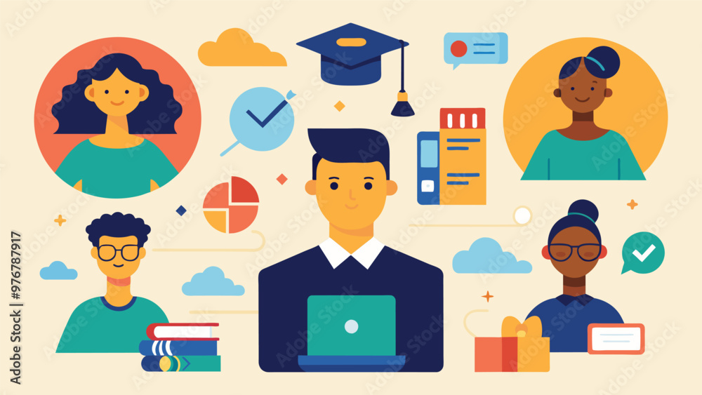 Fototapeta premium Educational and self development concept illustration