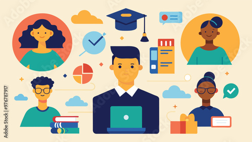 Educational and self development concept illustration