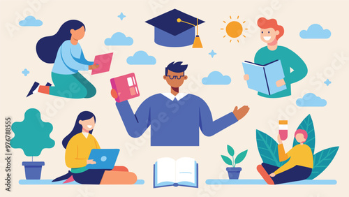 Educational and self development concept illustration