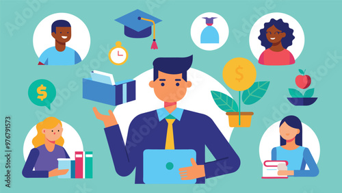 Educational and self development concept illustration