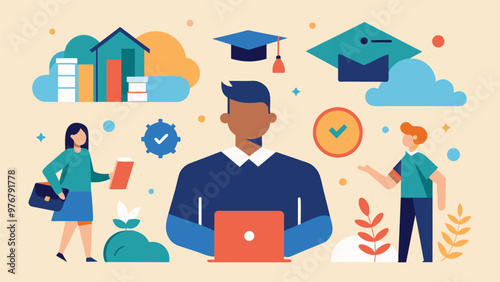 Educational and self development concept illustration
