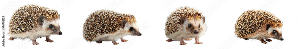 A high-quality image of a hedgehog, emphasizing its spines and small size. A high-quality image of a hedgehog, emphasizing its spines and small size.