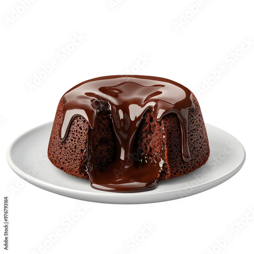 Delicious molten chocolate lava cake on a white plate