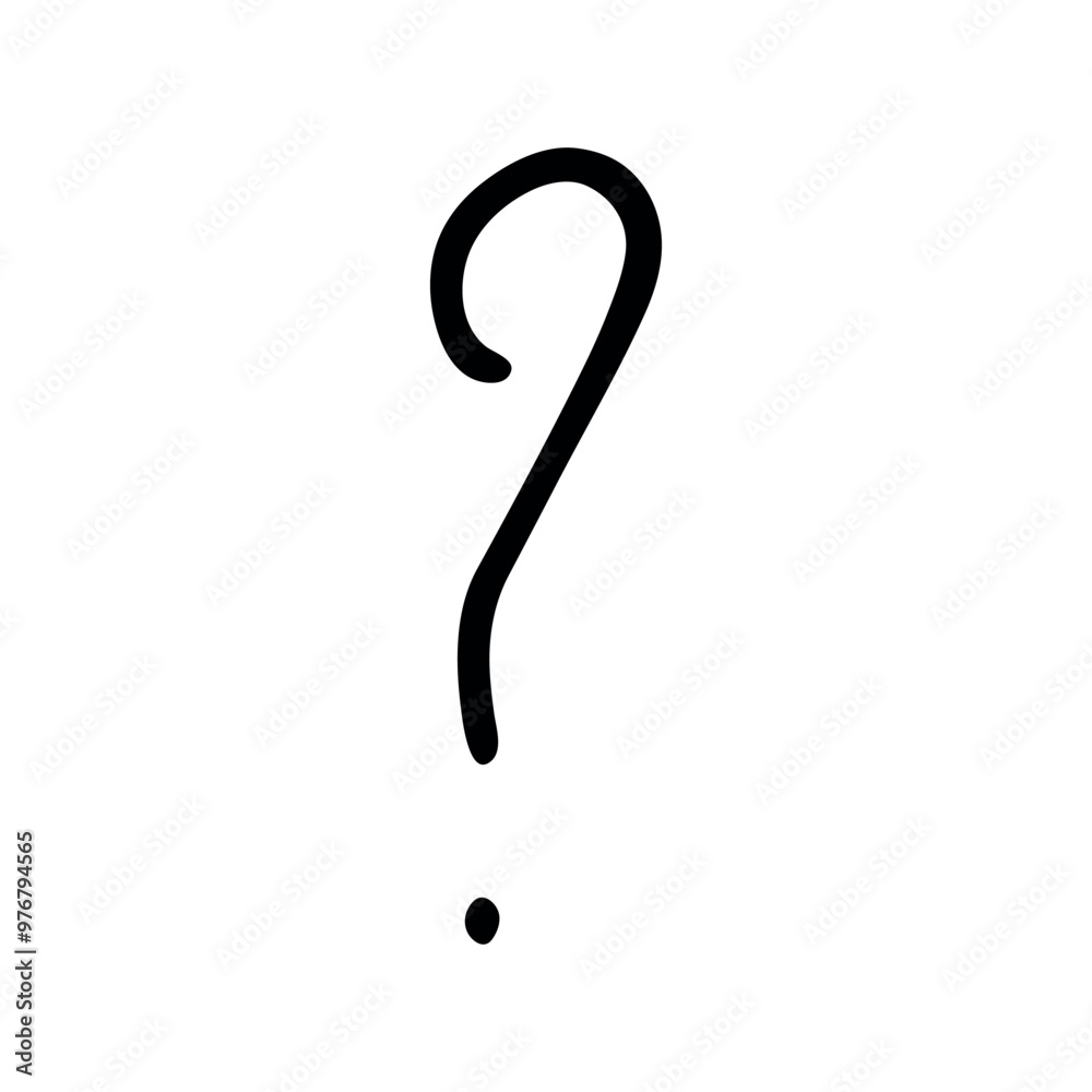 Hand drawn ink question mark illustration in sketch style. Single element for design Hand drawn ink question mark illustration in sketch style. Single element for design
