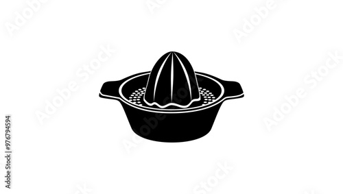 Lemon Orange Squeezer, black isolated silhouette