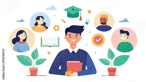 Educational and self development concept illustration