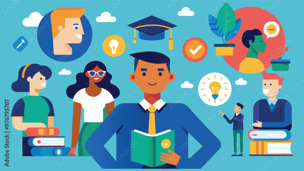 Educational and self development concept illustration Educational and self development concept illustration