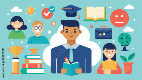 Educational and self development concept illustration