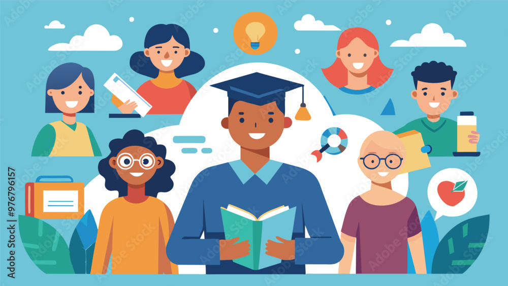 Educational and self development concept illustration Educational and self development concept illustration