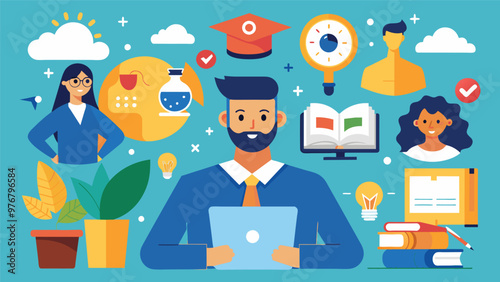 Educational and self development concept illustration