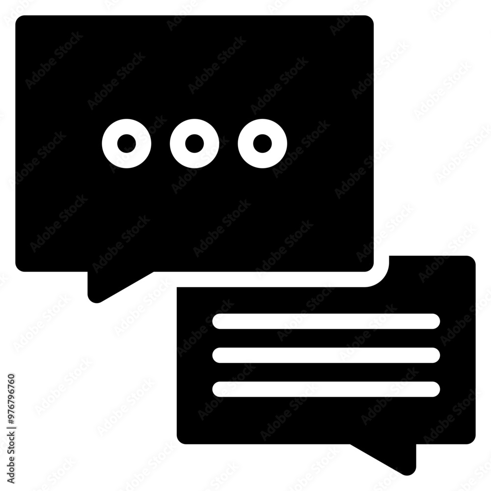 Chat Solid Icon Design Vector Chat Solid Icon Design Vector