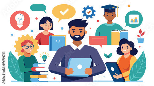 Educational and self development concept illustration