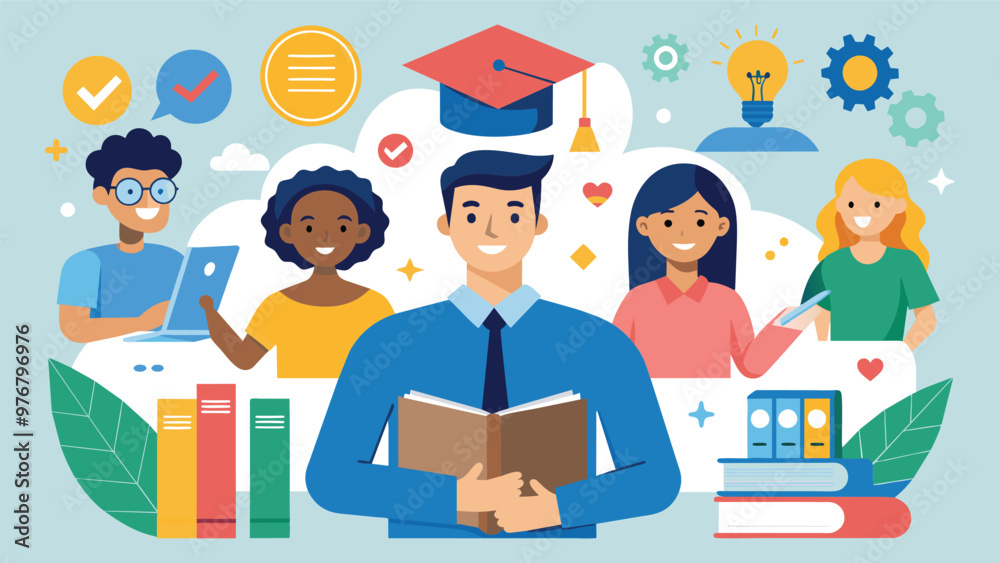 Educational and self development concept illustration Educational and self development concept illustration
