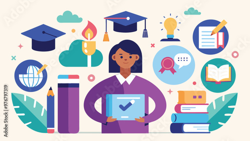 Educational and self development concept illustration