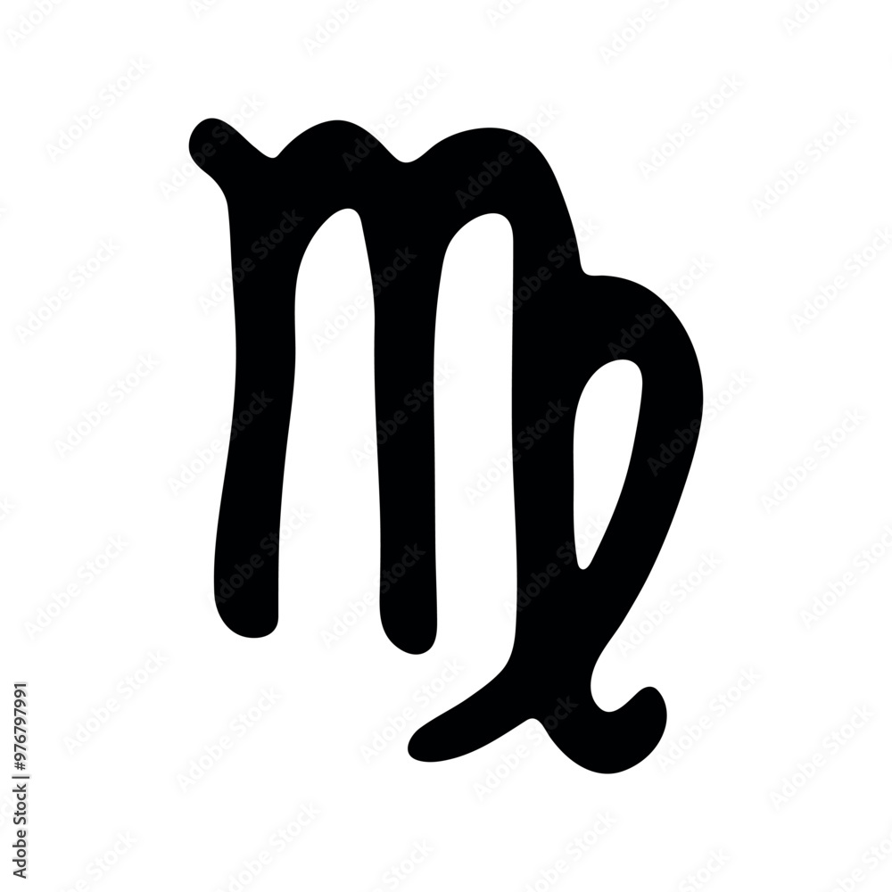 Hand drawn virgo zodiac sign Esoteric symbol doodle Astrology clipart Element for design Hand drawn virgo zodiac sign Esoteric symbol doodle Astrology clipart Element for design