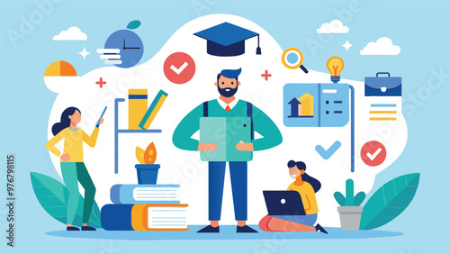 Educational and self development concept illustration