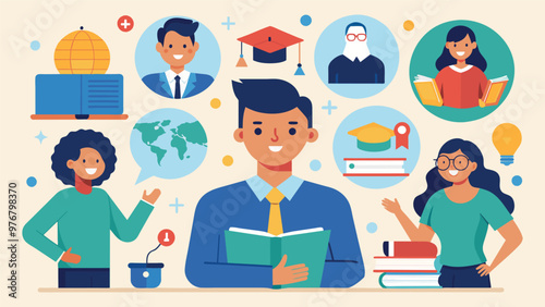 Educational and self development concept illustration