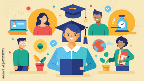 Educational and self development concept illustration