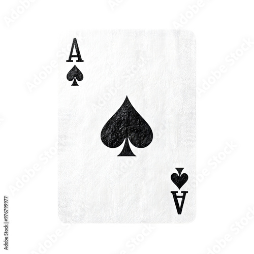 An Ace of Spades playing card, a classic symbol of gaming, luck, and strategy in various card games. photo