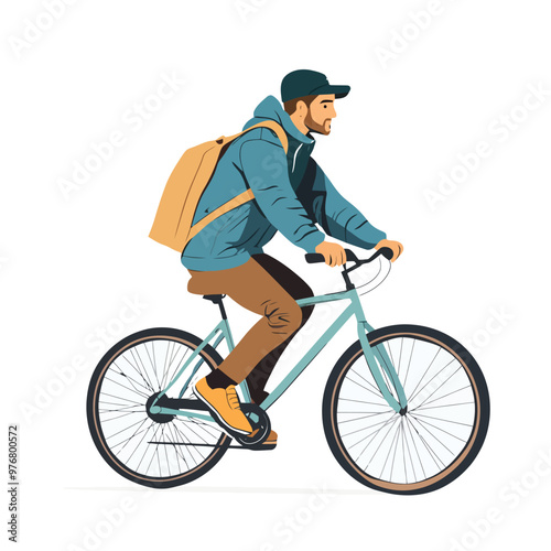 A man delivering a parcel on bike