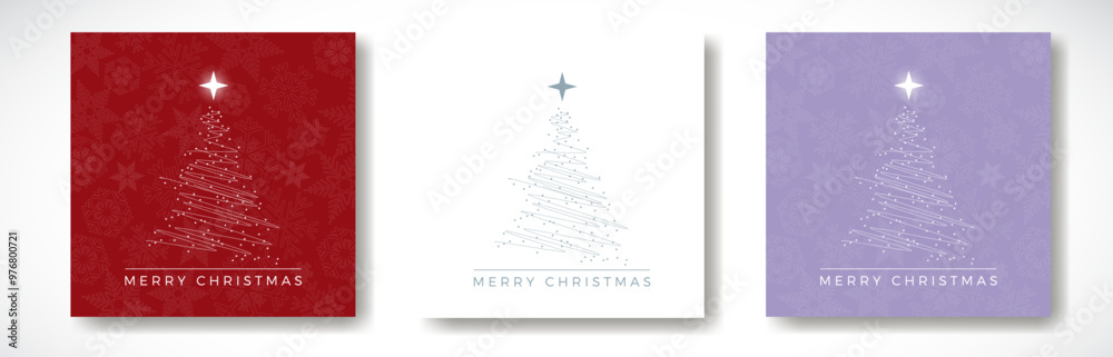 custom made wallpaper toronto digitalAbstract christmas tree made of white lines, shining stars and ice crystals