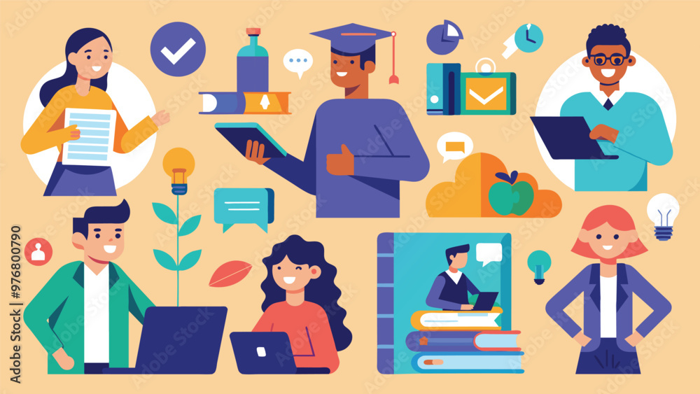 Educational and self development concept illustration Educational and self development concept illustration