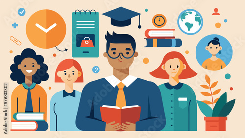 Educational and self development concept illustration