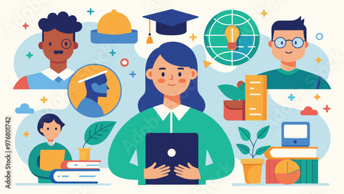 Educational and self development concept illustration