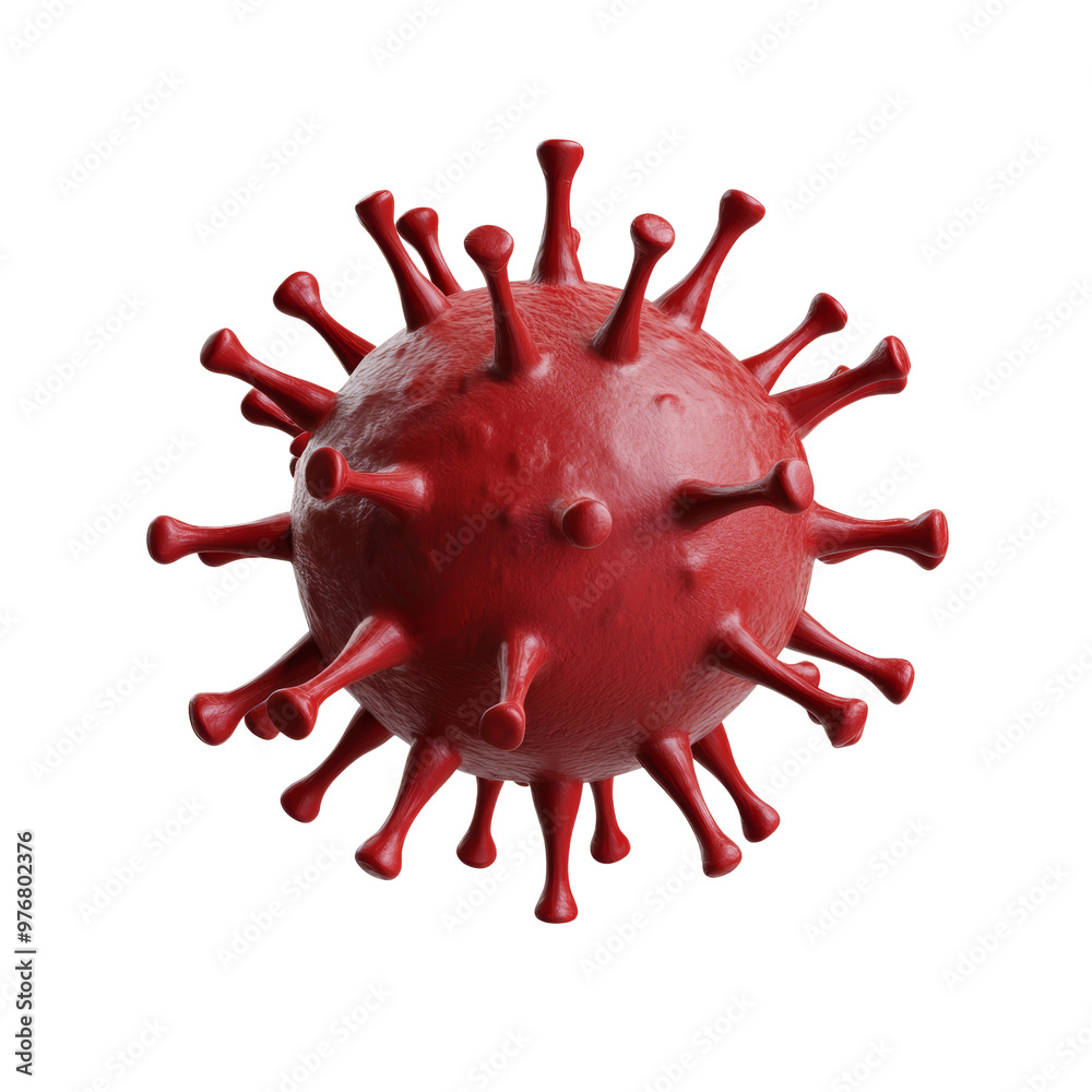 3D representation of a virus model in red color on black background 3D representation of a virus model in red color on black background