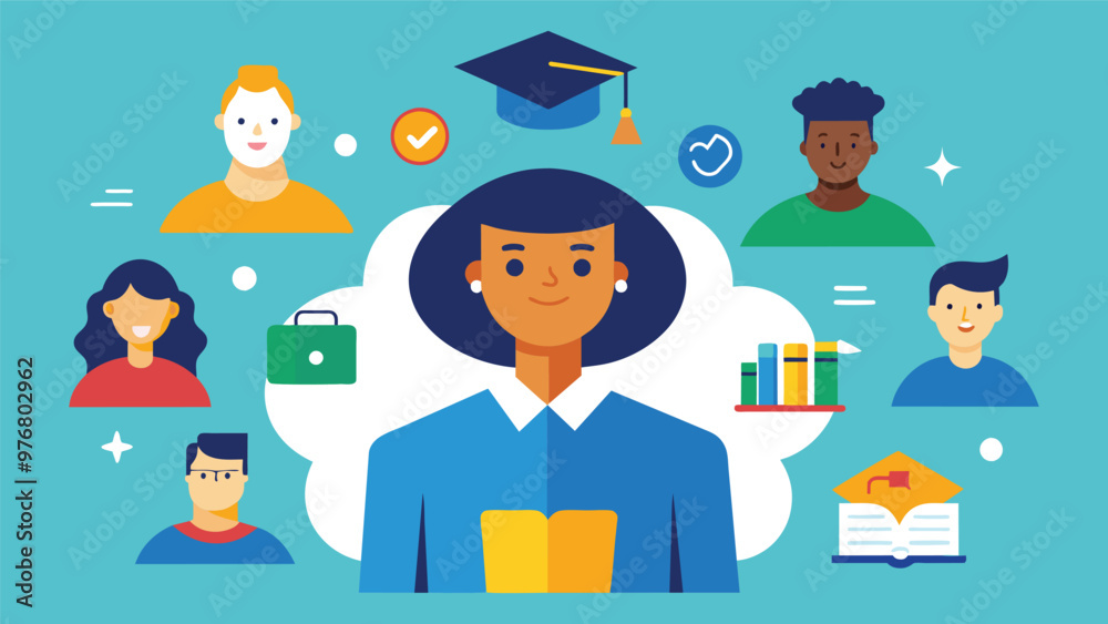 Educational and self development concept illustration Educational and self development concept illustration