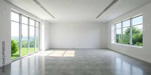 Empty room with white woodle wall and natural light, empty, room, white, wood, wall, natural light, minimalist, bright, clean photo