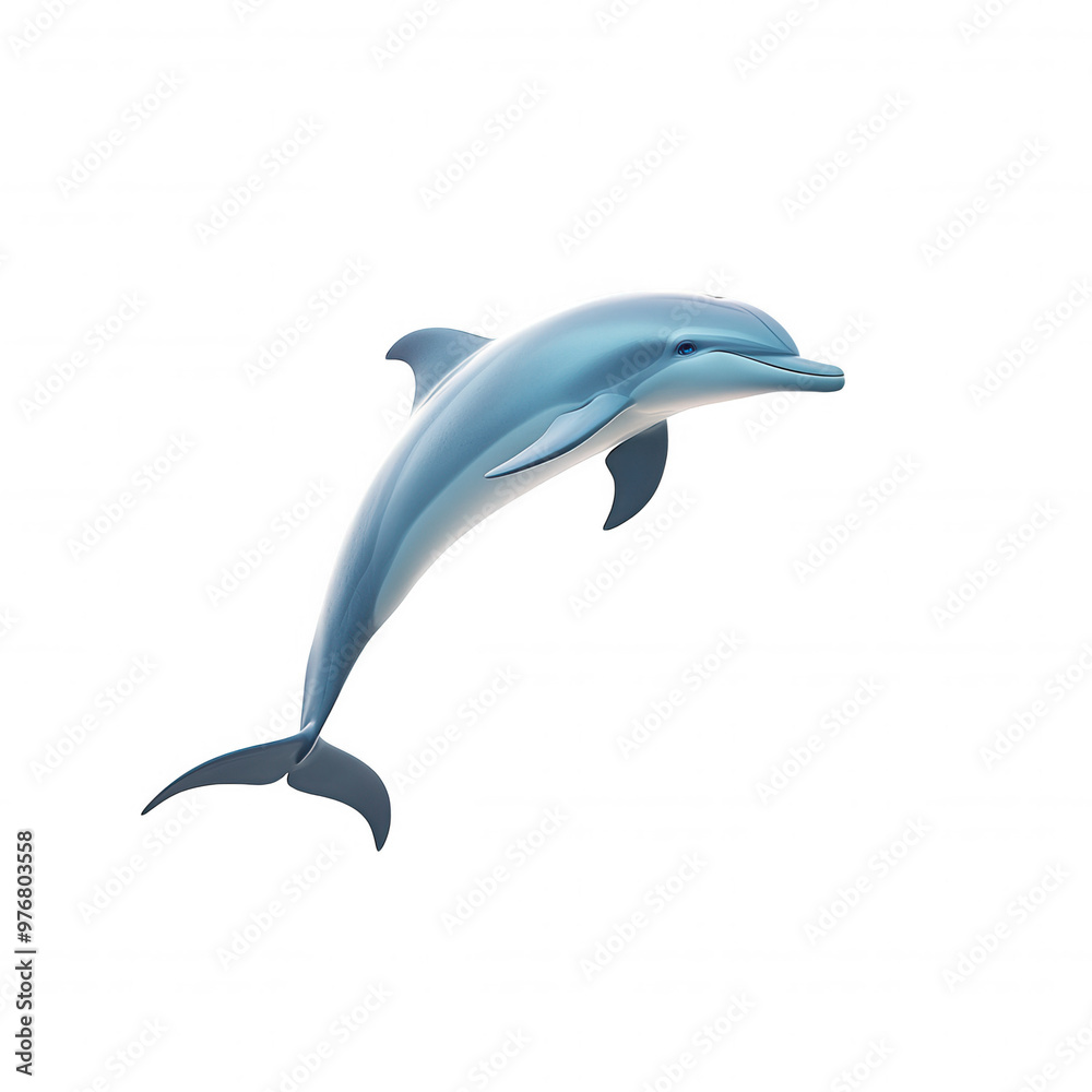 Dolphin in Mid-Air Leap: Vibrant Blue Ocean Icon Dolphin in Mid-Air Leap: Vibrant Blue Ocean Icon