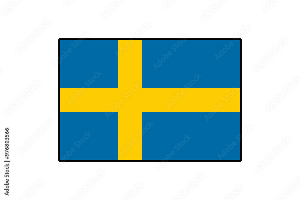 The flag of Sweden, featuring a blue background with a yellow cross, represents the country's national identity and heritage. It symbolizes Sweden's culture and history. The flag of Sweden, featuring a blue background with a yellow cross, represents the country's national identity and heritage. It symbolizes Sweden's culture and history.