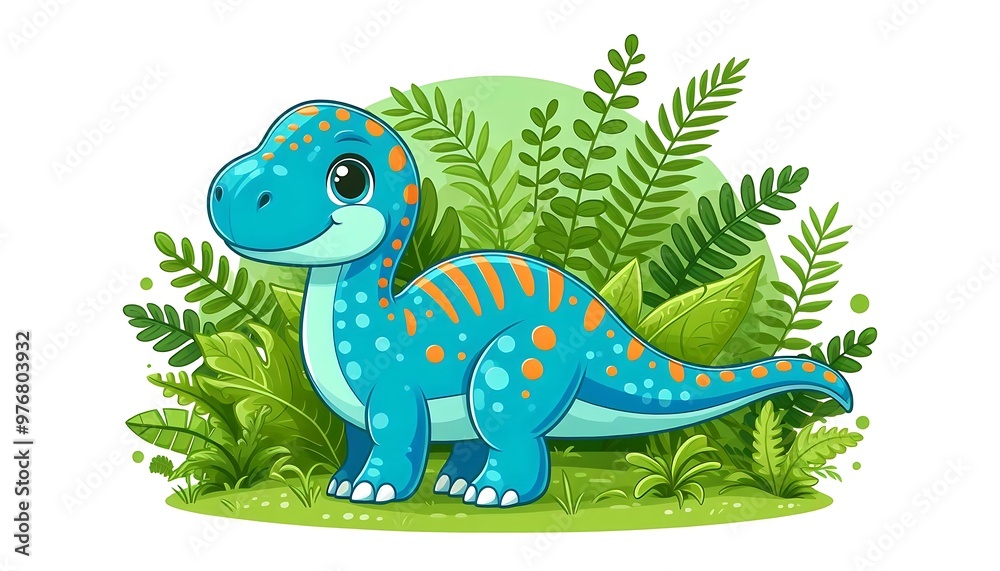 A Cartoon Drawing of a Cute Dinosaur A Cartoon Drawing of a Cute Dinosaur