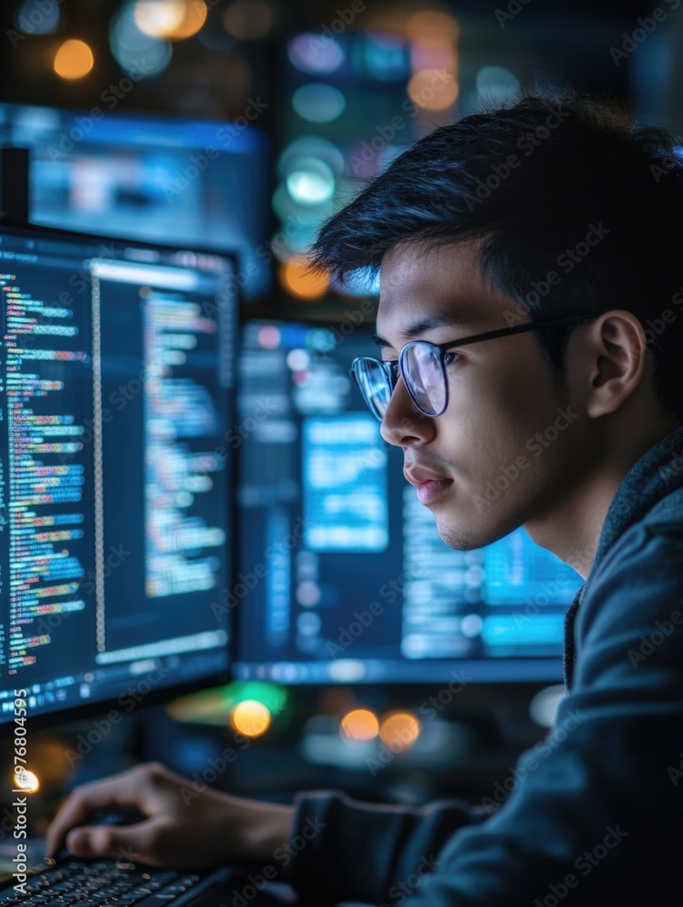 Man working on computer Man working on computer