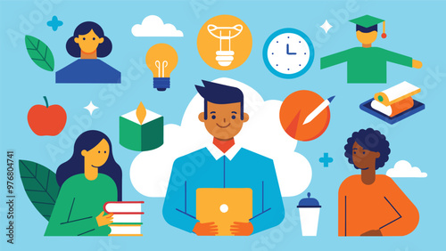 Educational and self development concept illustration
