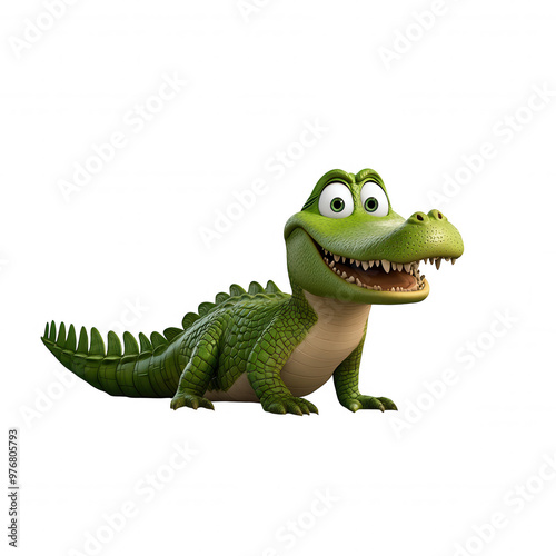 Colorful Animated Alligator with Curious Expression