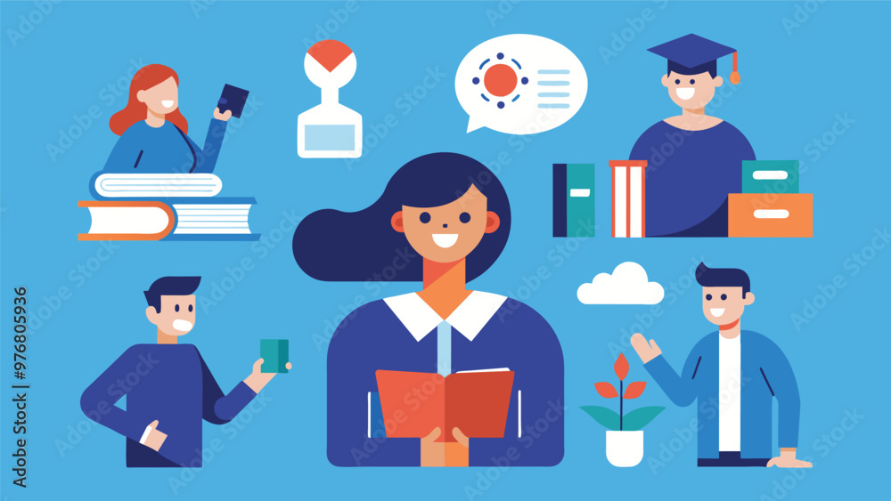 Educational and self development concept illustration Educational and self development concept illustration