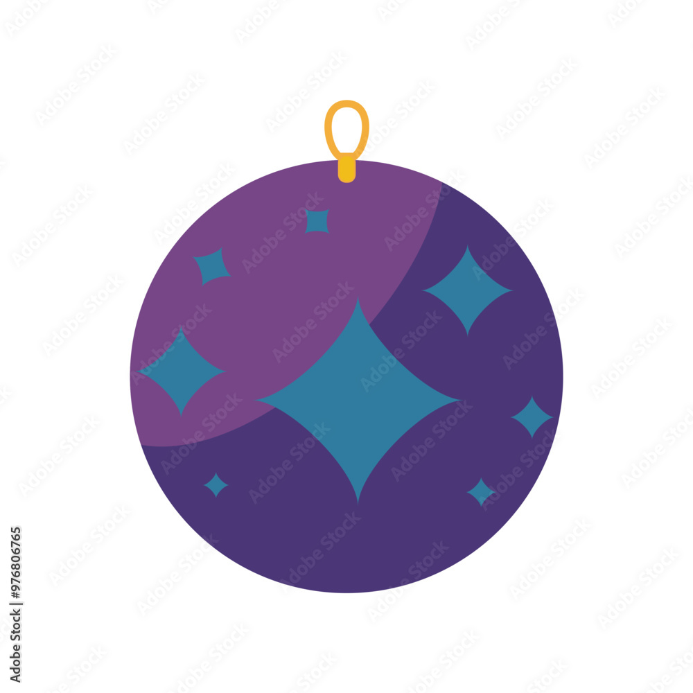 Fototapeta premium Festive Mysterious Glittery Christmas Bauble on White