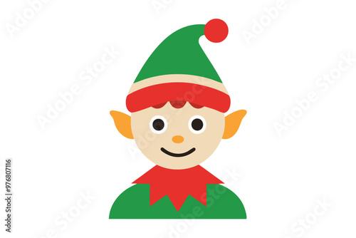 Christmas elf icon vector illustration.
