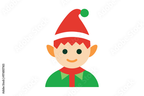 Christmas elf icon vector illustration.
