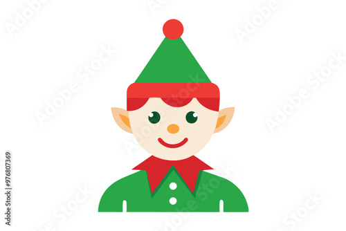 Christmas elf icon vector illustration.
