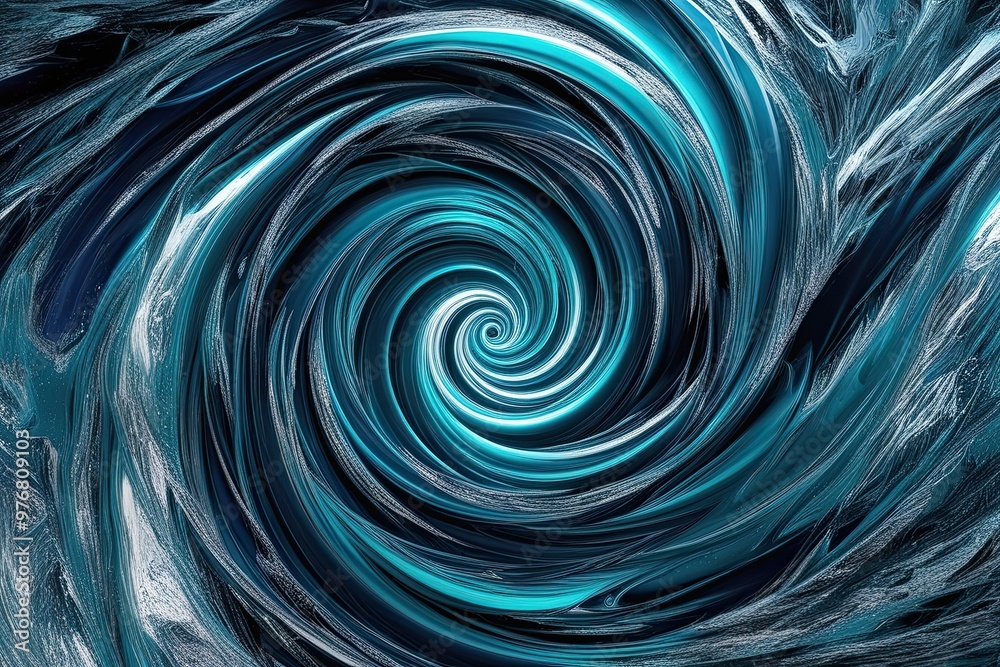 Navy Teal Chaotic Swirl Pattern with Luminous Brilliance and Textured Distortion Navy Teal Chaotic Swirl Pattern with Luminous Brilliance and Textured Distortion