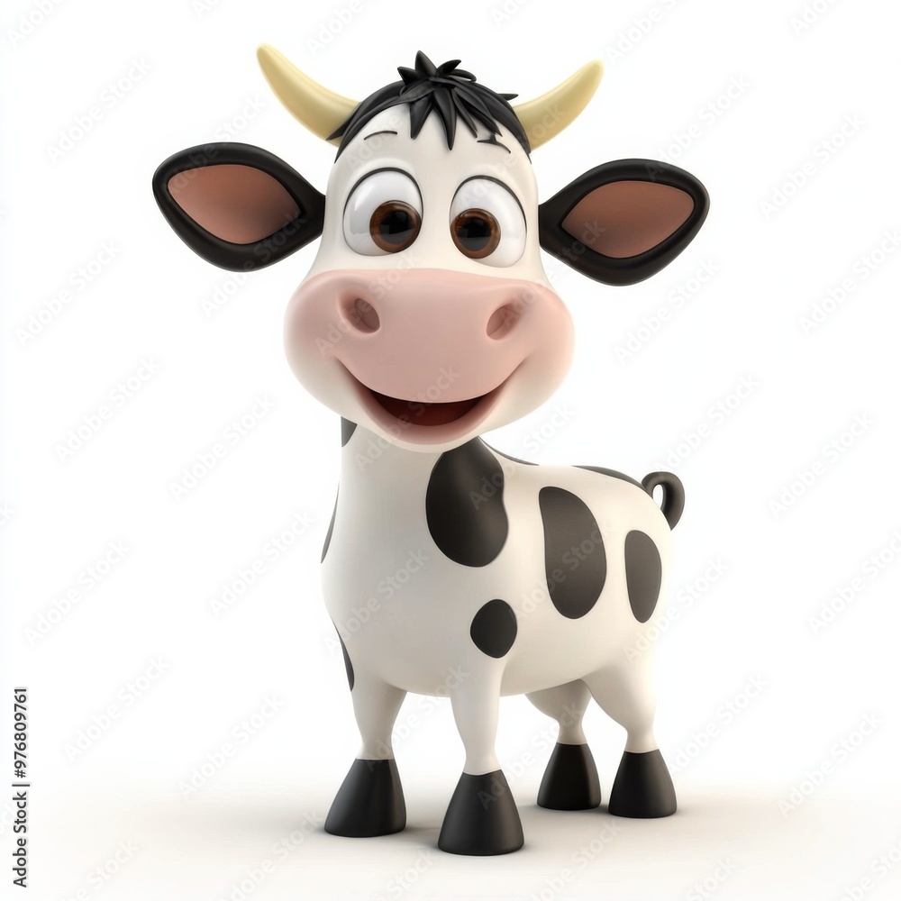 3d cow cartoon isolated on white 3d cow cartoon isolated on white